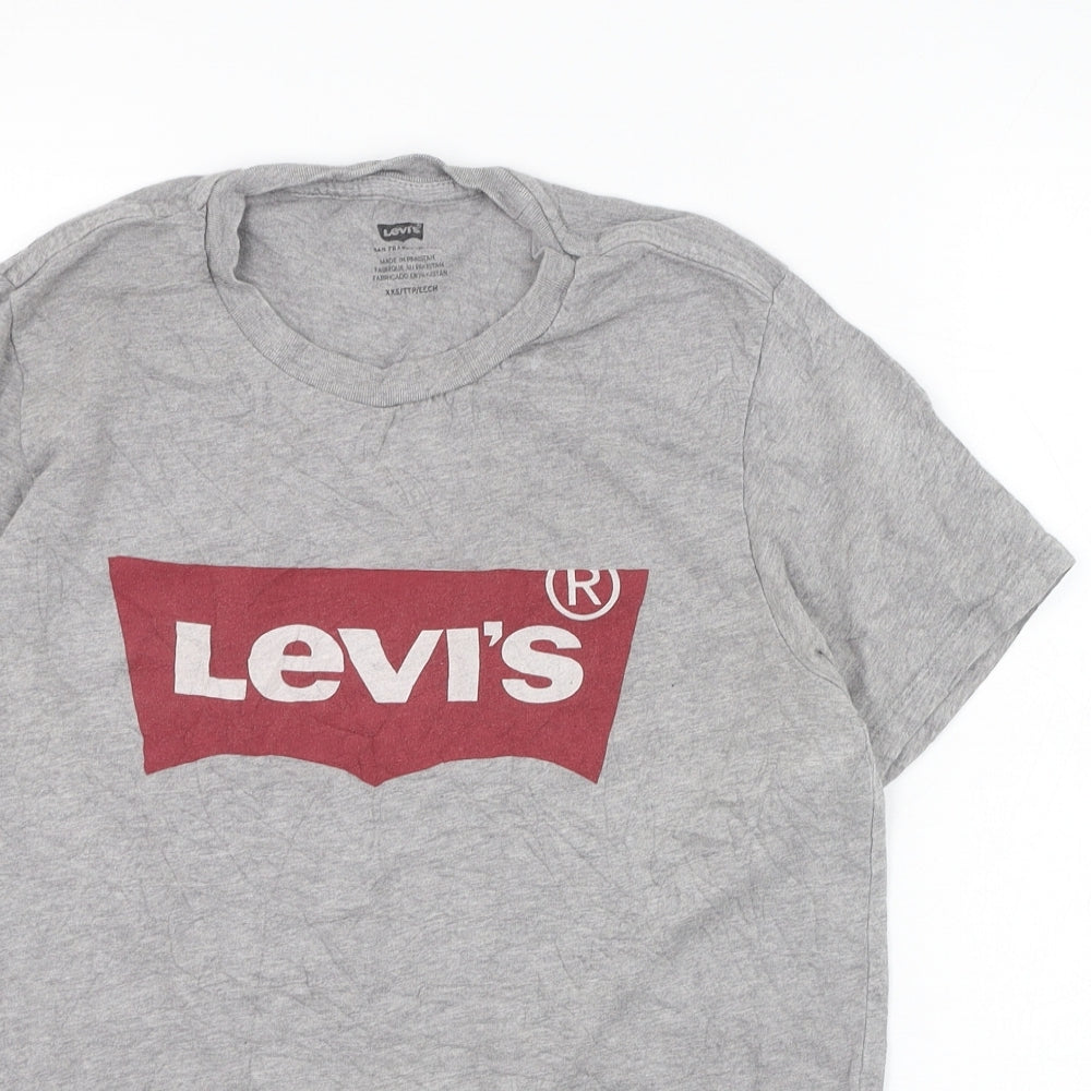 Signature by Levi Strauss & Co. Mens Grey  Cotton  T-Shirt Size XS Round Neck