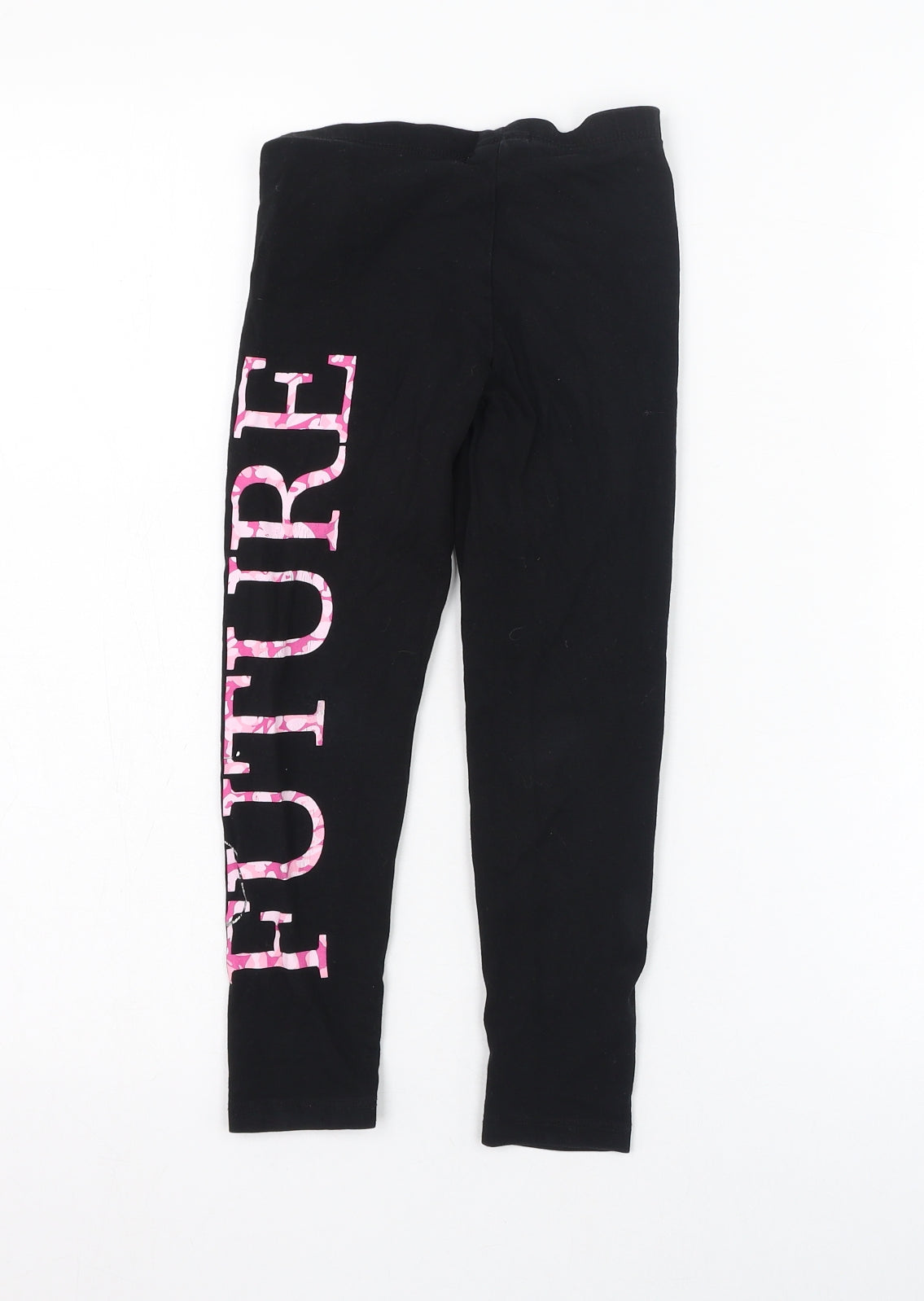 Matalan Girls Black  Cotton Jogger Trousers Size 6 Years  Regular Pullover - Be The Future, Leggings
