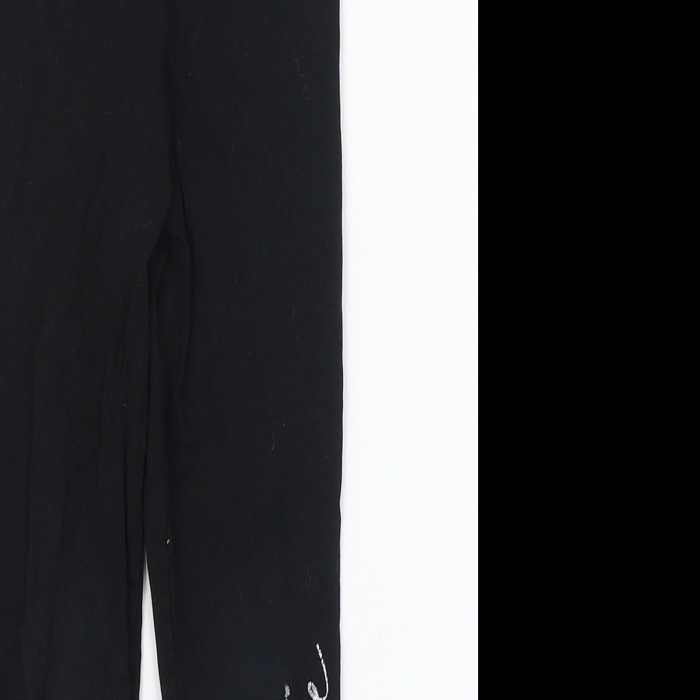 Matalan Girls Black  Cotton Jogger Trousers Size 6 Years  Regular Pullover - Be The Future, Leggings