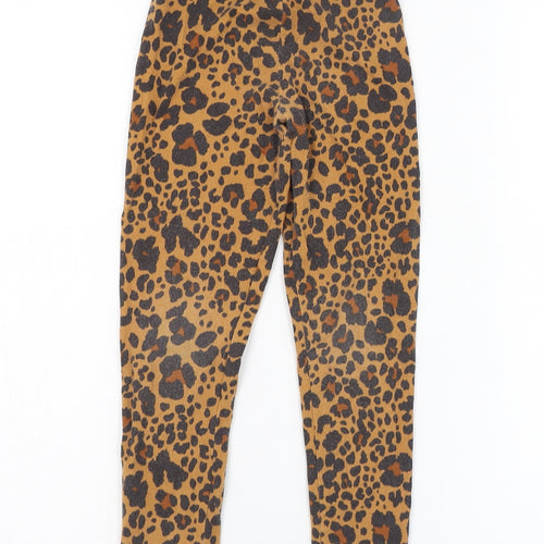 Matalan Girls Brown Animal Print Cotton Jogger Trousers Size 6 Years  Regular Pullover - Leggings