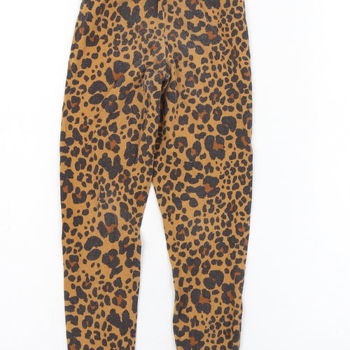 Matalan Girls Brown Animal Print Cotton Jogger Trousers Size 6 Years  Regular Pullover - Leggings