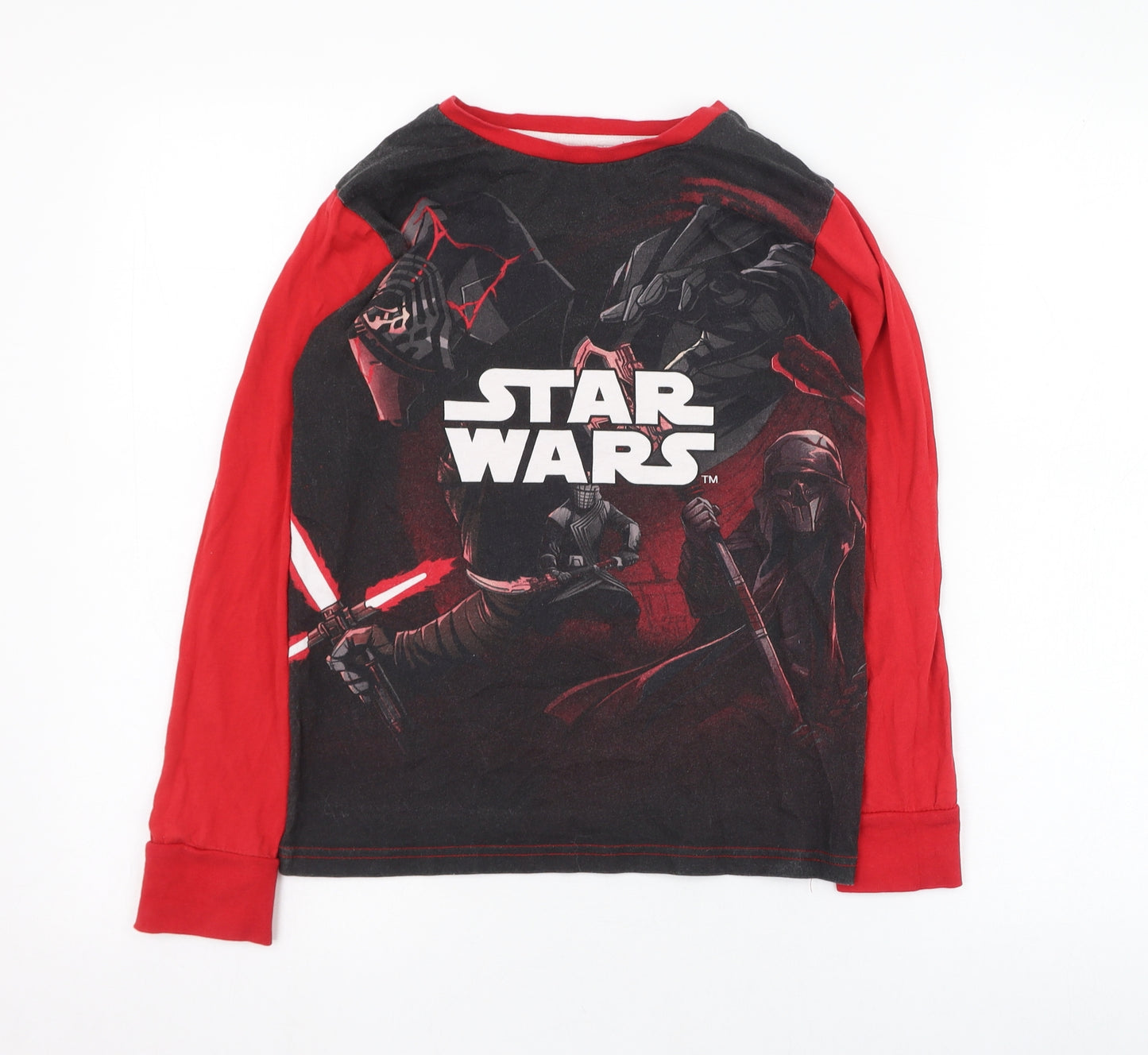 Dunnes Stores Boys Red  Cotton Basic T-Shirt Size 10-11 Years Round Neck Pullover - Star Wars