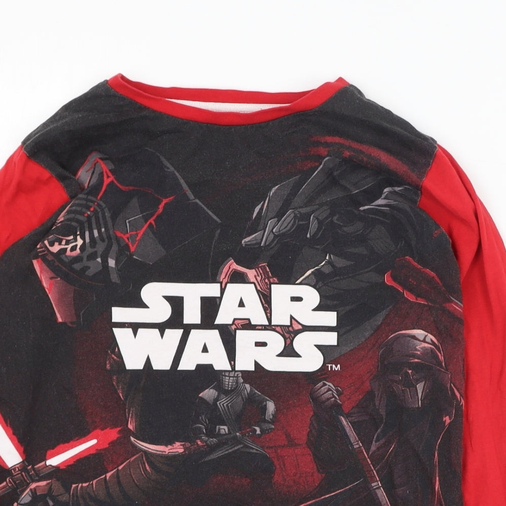 Dunnes Stores Boys Red  Cotton Basic T-Shirt Size 10-11 Years Round Neck Pullover - Star Wars