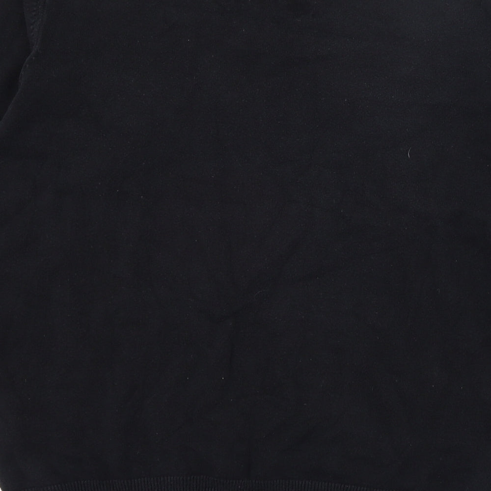 JACK & JONES Mens Black V-Neck  Cotton Pullover Jumper Size L
