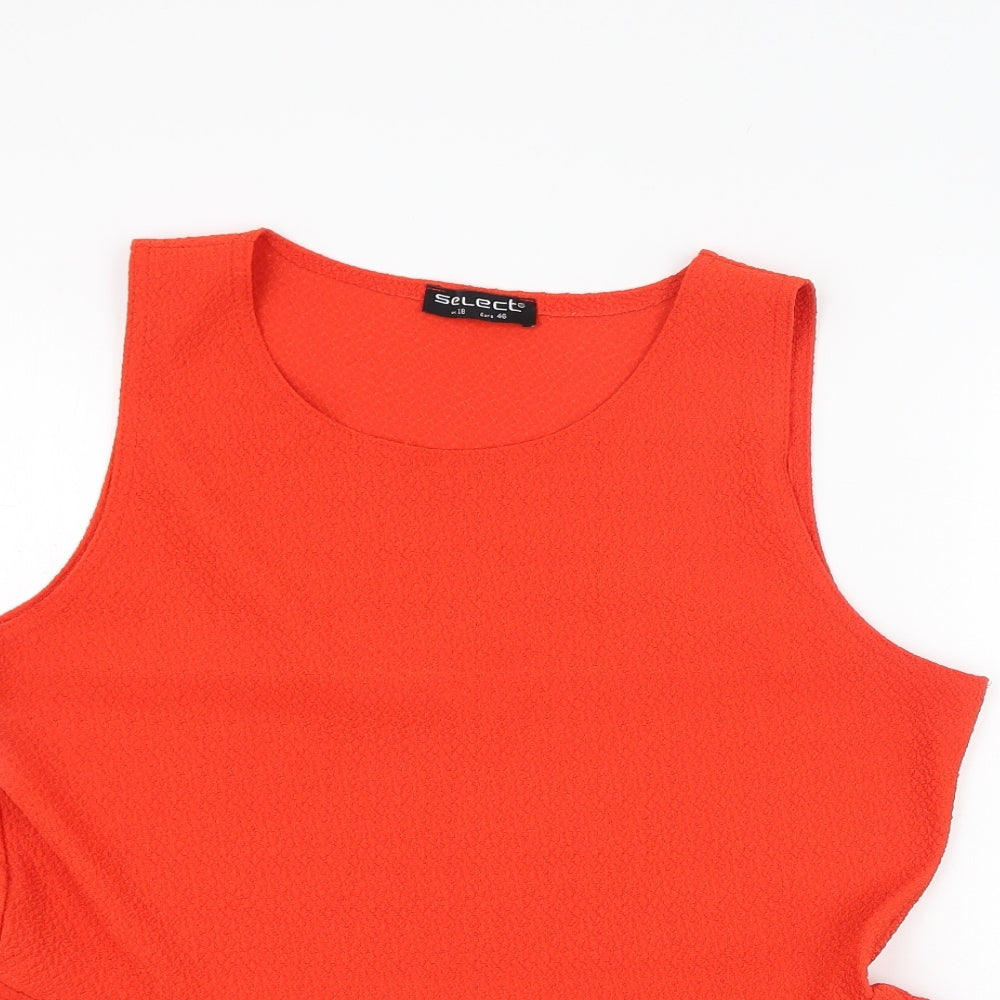 Select Womens Red  Polyester Tunic Tank Size 18 Round Neck