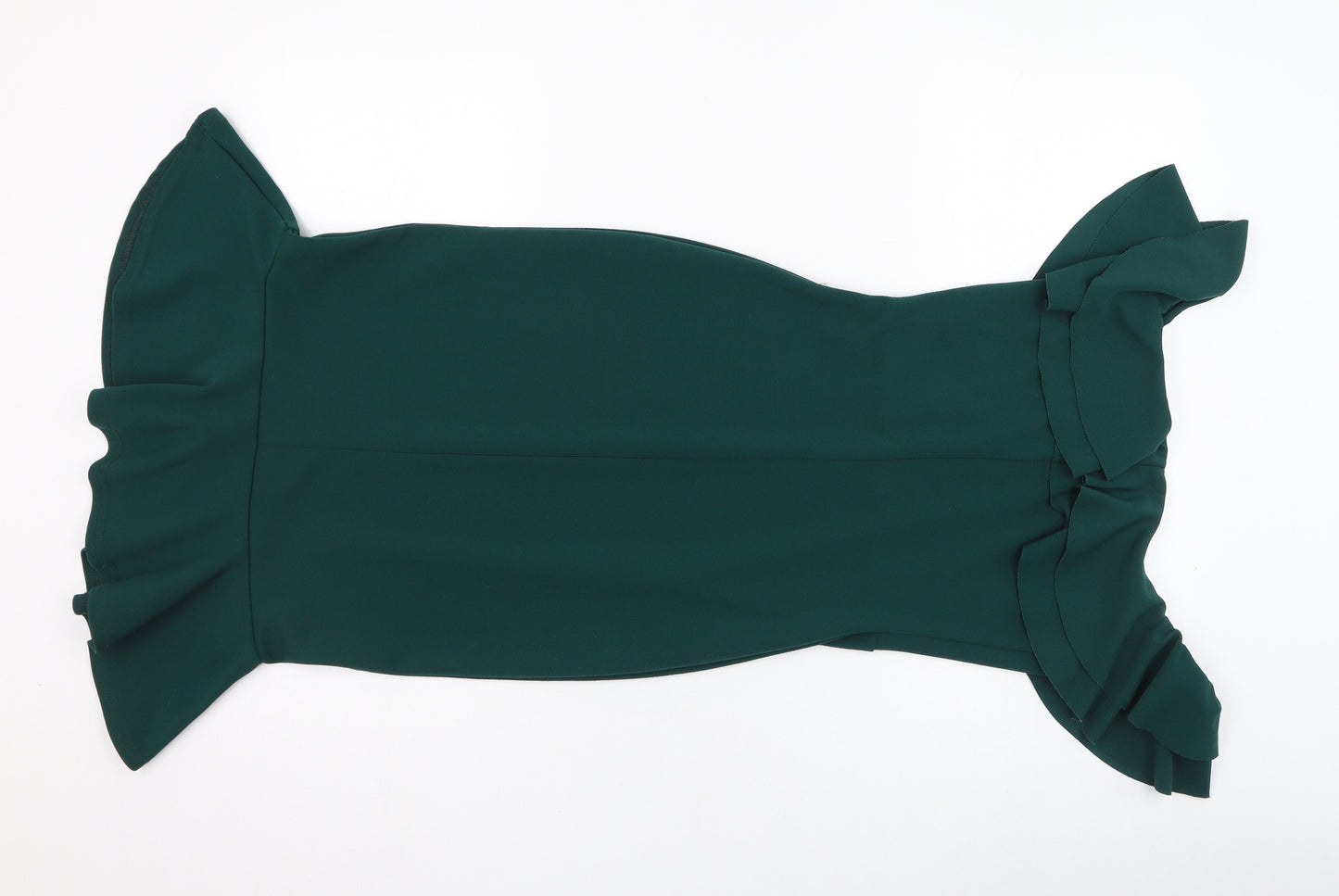 Quiz Womens Green  Polyester Pencil Dress  Size 8  Round Neck Pullover