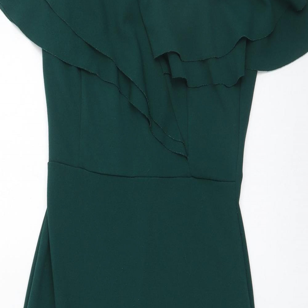 Quiz Womens Green  Polyester Pencil Dress  Size 8  Round Neck Pullover