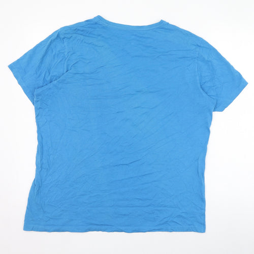 Sth Shore Mens Blue  Cotton  T-Shirt Size L Round Neck  - American Guitar Custom Shop
