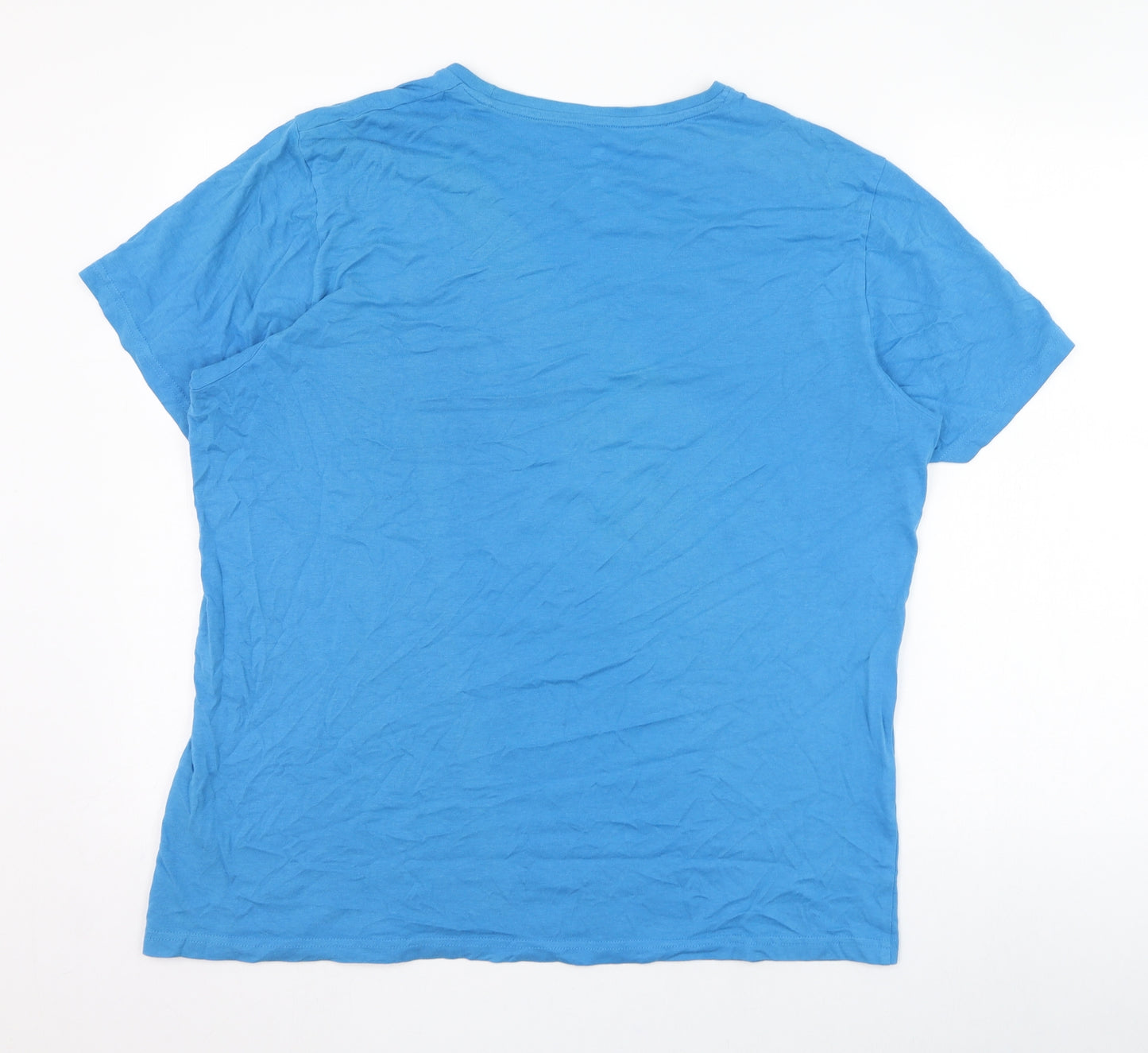 Sth Shore Mens Blue  Cotton  T-Shirt Size L Round Neck  - American Guitar Custom Shop