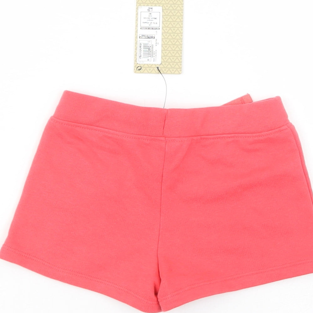 Marks and Spencer Baby Red  Cotton Cropped Trousers Size 18-24 Months  Drawstring