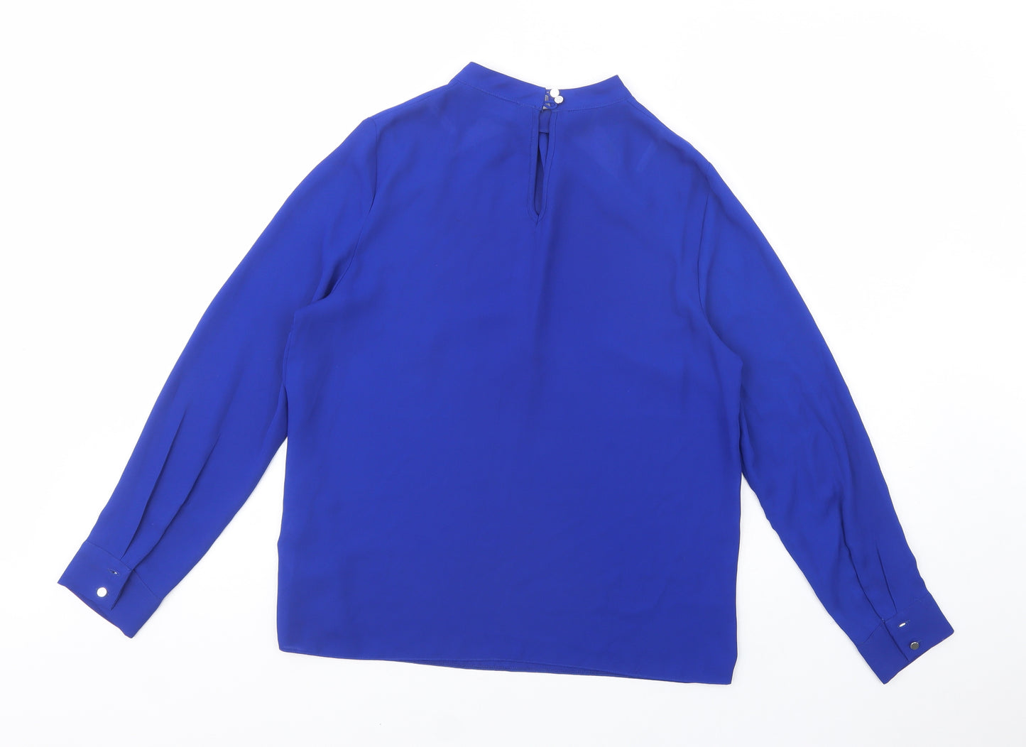 Dorothy Perkins Womens Blue  Polyester Basic Blouse Size 12 Mock Neck