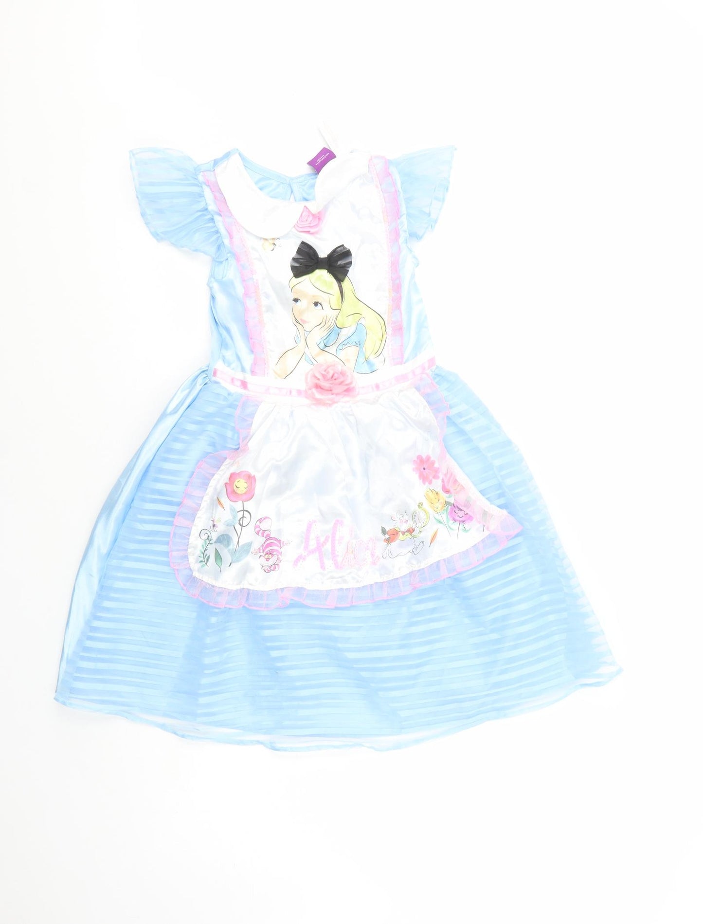 TU Girls Blue  Polyester Ball Gown  Size 7-8 Years  Collared Button - Alice In Wonderland Fancy Dress