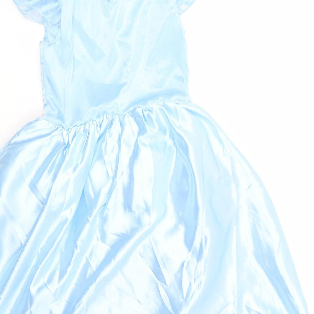 TU Girls Blue  Polyester Ball Gown  Size 7-8 Years  Collared Button - Alice In Wonderland Fancy Dress