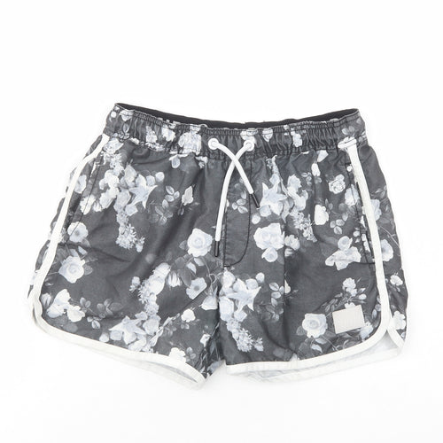 Supply & Demand Womens Grey Floral Polyester Bermuda Shorts Size 10 L10 in Regular Drawstring - Estimated Size