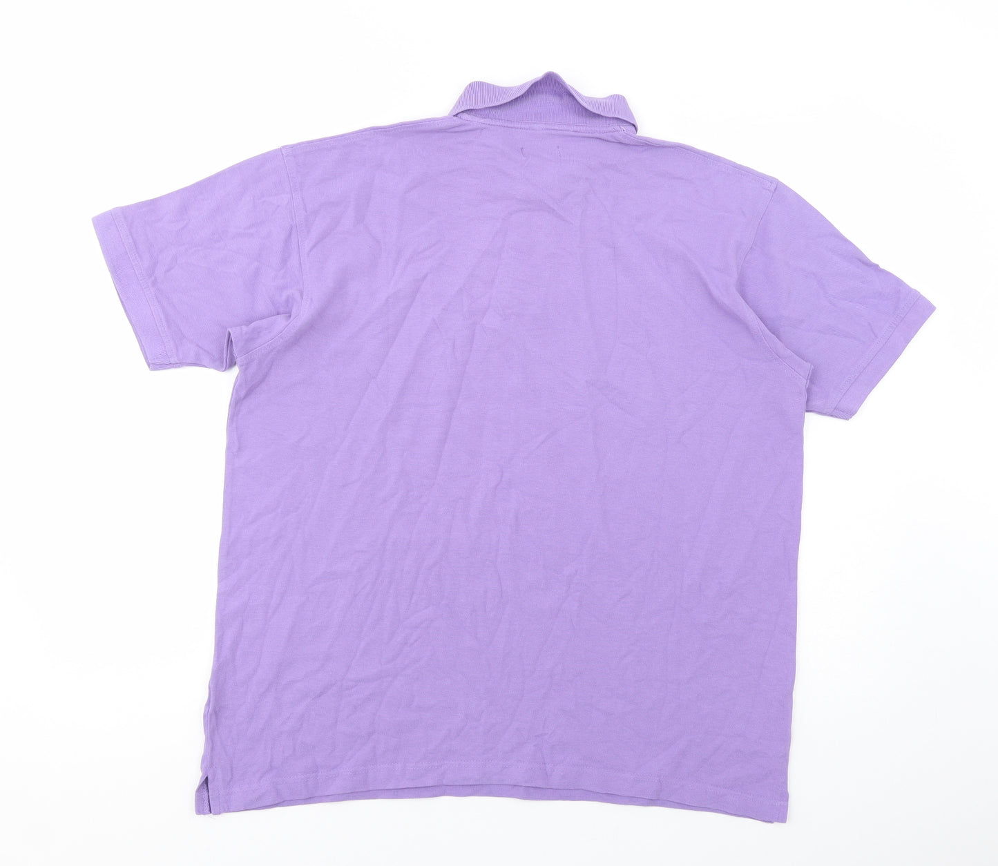 Lacoste Mens Purple  Cotton  Polo Size XL Collared Button