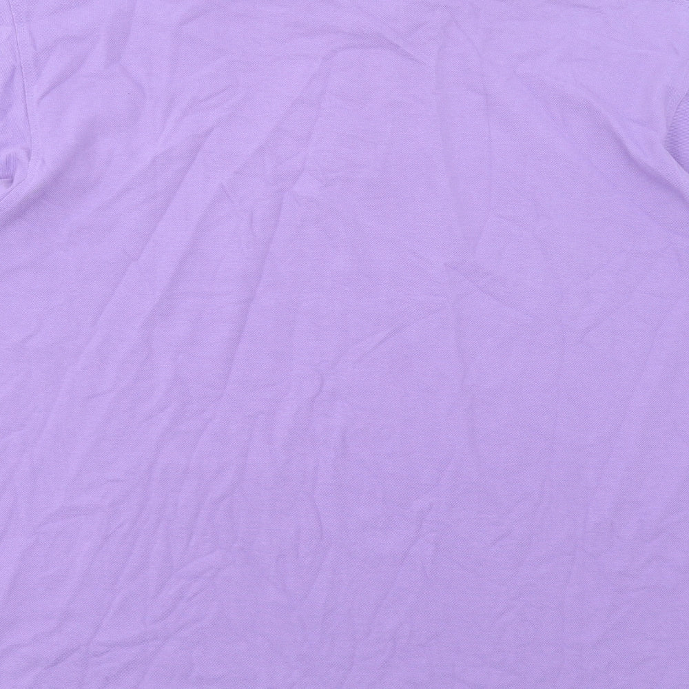 Lacoste Mens Purple  Cotton  Polo Size XL Collared Button