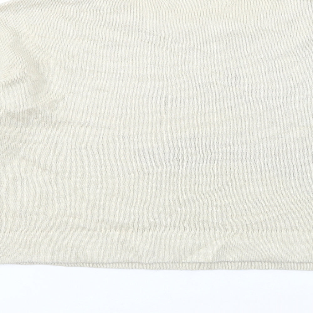 VERO MODA Womens Beige Boat Neck  Acrylic Pullover Jumper Size M   - Moose