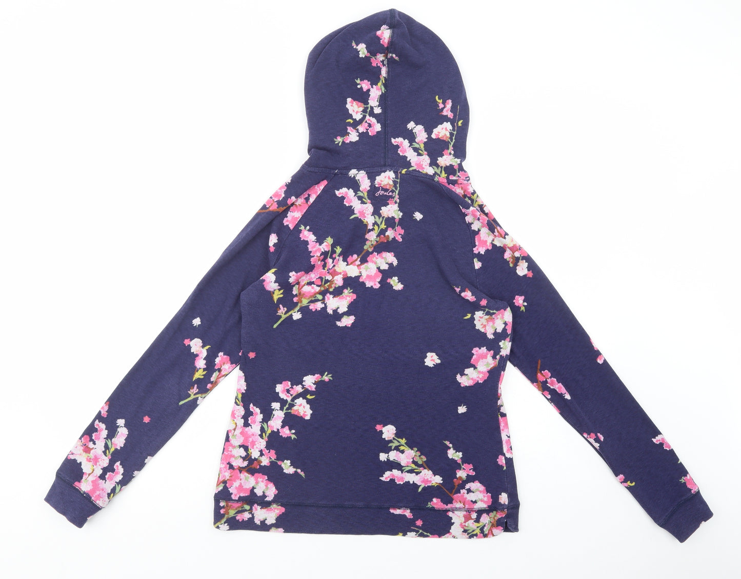 Joules Womens Blue Floral Cotton Pullover Hoodie Size 12  Pullover