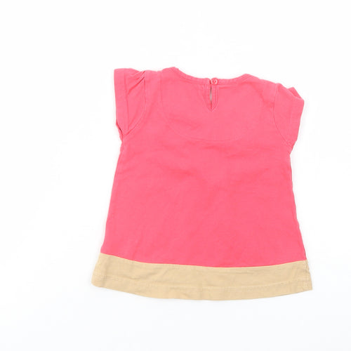 NEXT Baby Pink  Cotton Basic Blouse Size 6-9 Months Crew Neck Button