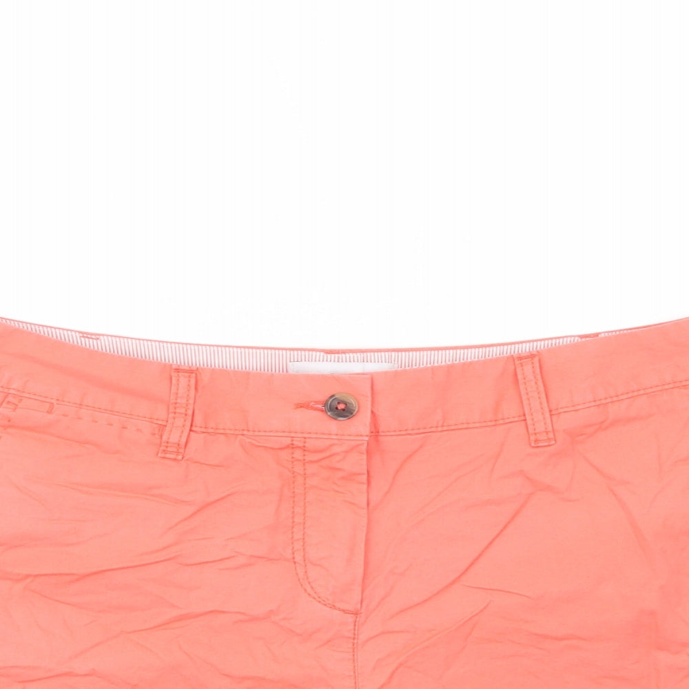 NEXT Womens Pink  Cotton Chino Shorts Size 10 L4 in Regular Button