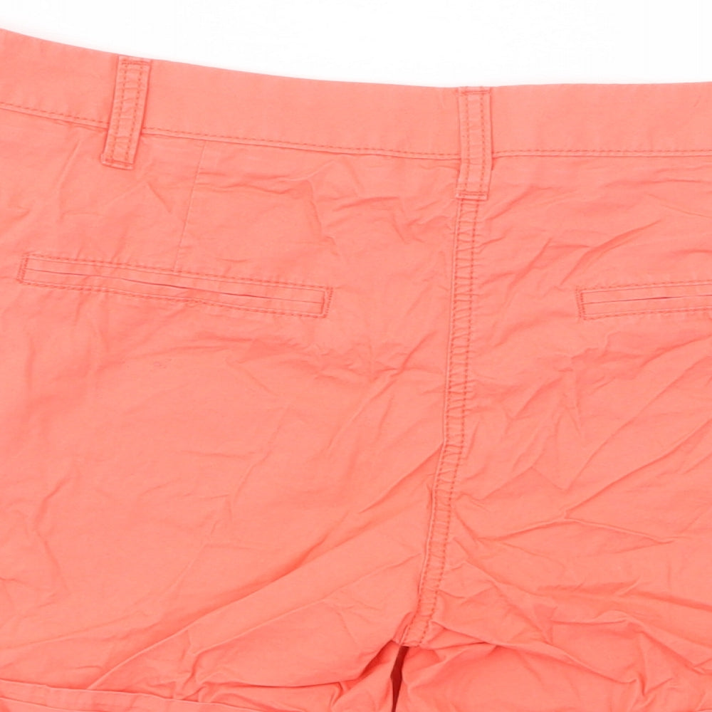 NEXT Womens Pink  Cotton Chino Shorts Size 10 L4 in Regular Button