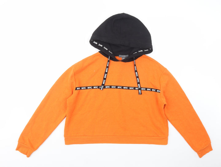 Primark Womens Orange  Polyester Pullover Hoodie Size 12  Pullover - NYC