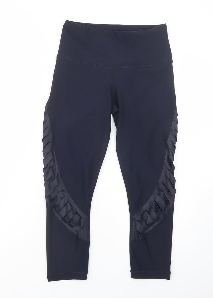 90 Degree Womens Blue  Polyester Cropped Leggings Size S L22 in Regular