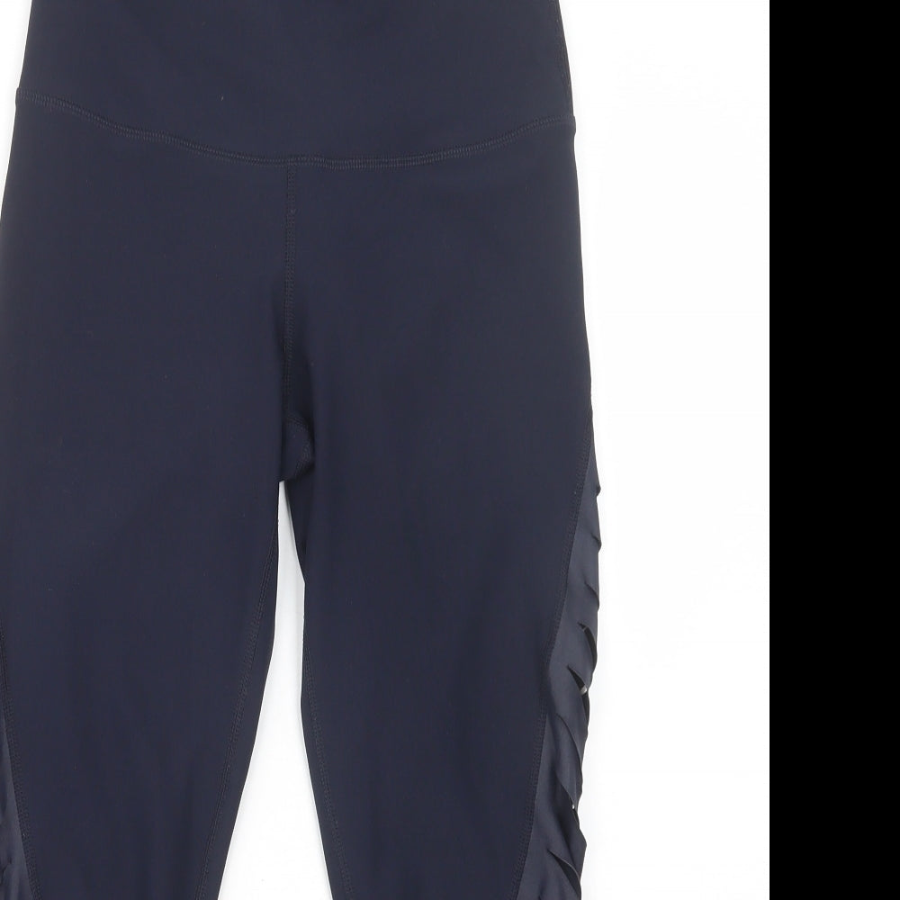 90 Degree Womens Blue  Polyester Cropped Leggings Size S L22 in Regular