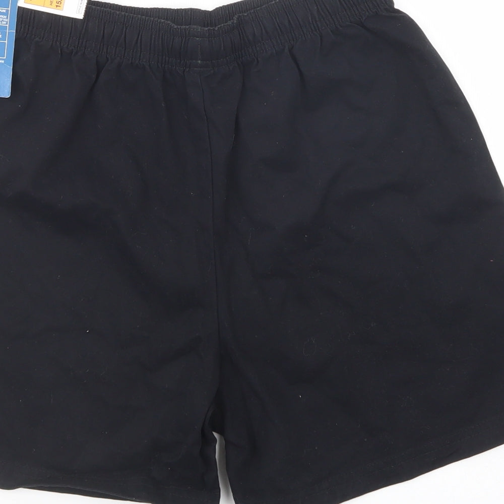 Marks and Spencer Boys Black  Cotton Sweat Shorts Size 11-12 Years  Regular Drawstring - School Wear