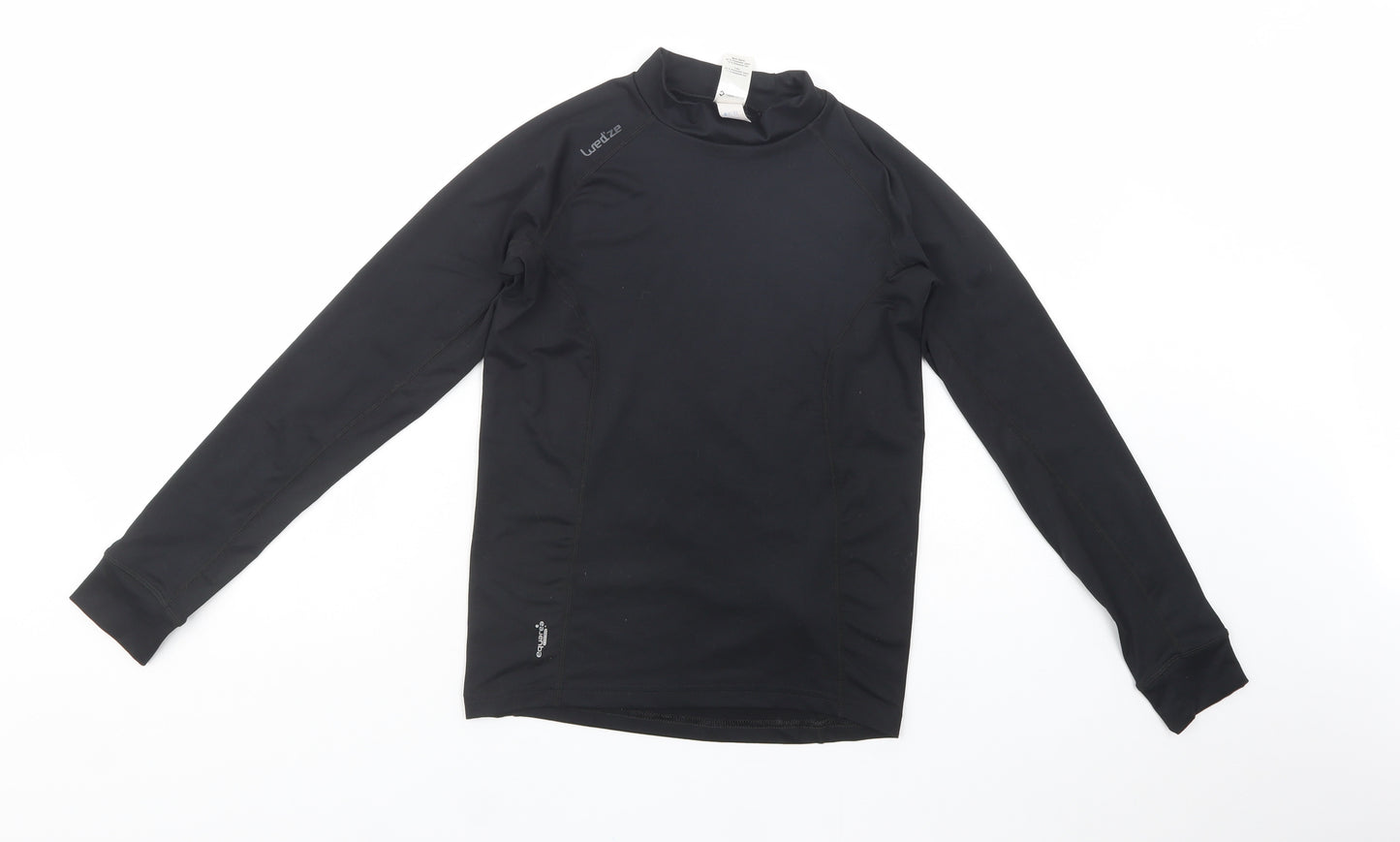Wed'ze Girls Black  Polyester Pullover Polo Size 12 Years Mock Neck Pullover