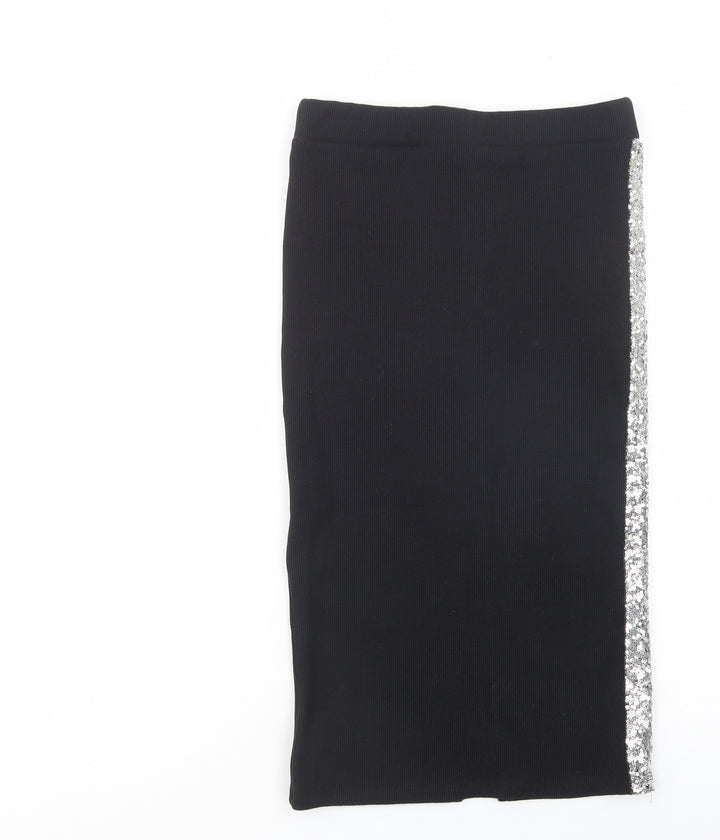 Voga Poland Womens Black  Cotton Straight & Pencil Skirt Size 12