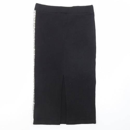 Voga Poland Womens Black  Cotton Straight & Pencil Skirt Size 12