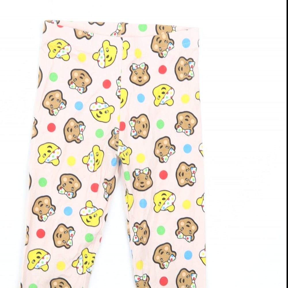 George Girls Pink Geometric Cotton Jogger Trousers Size 5-6 Years  Regular  - Pudsey Leggings