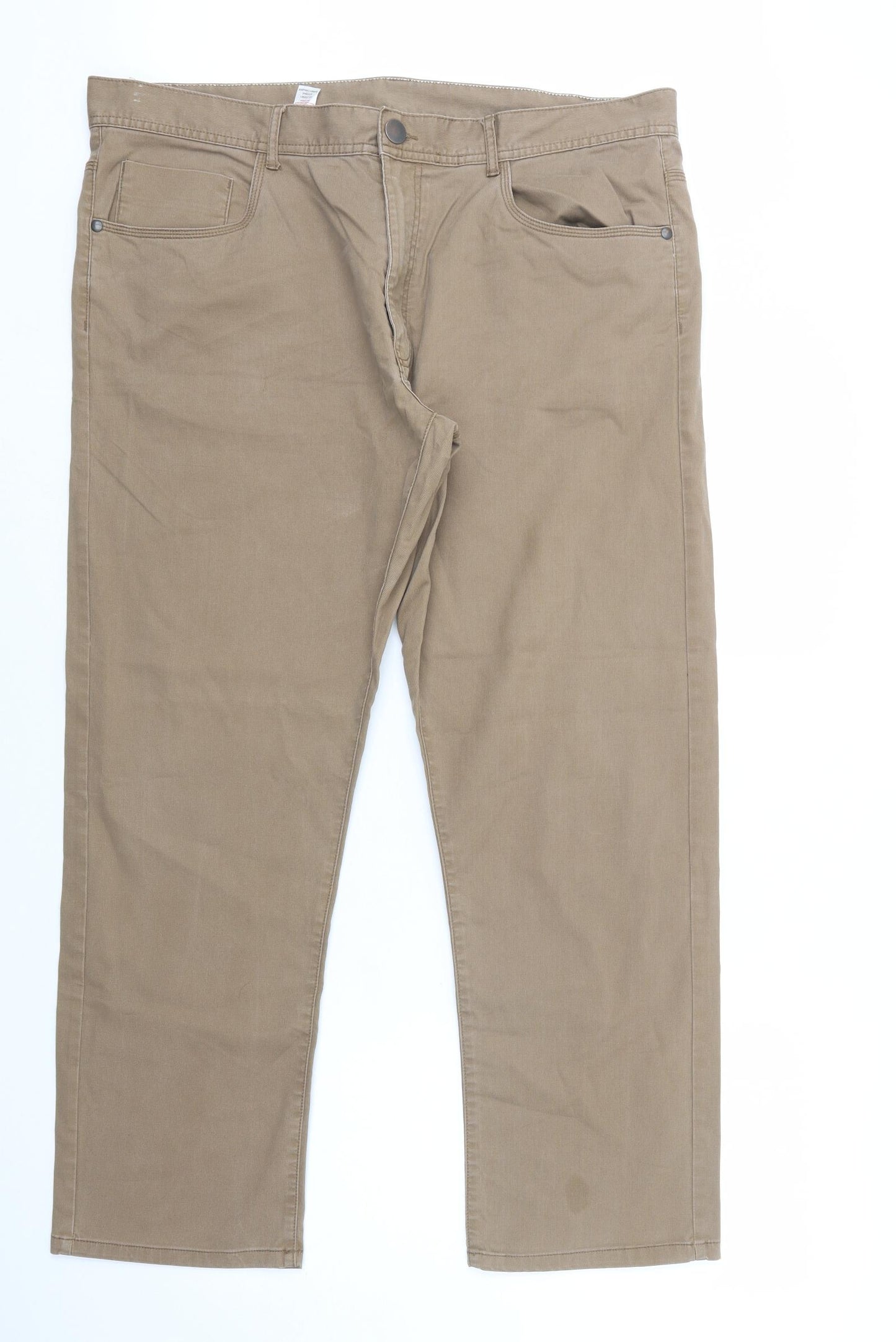 Dunnes Stores Mens Brown  Cotton Straight Jeans Size 40 in L31 in Regular Button