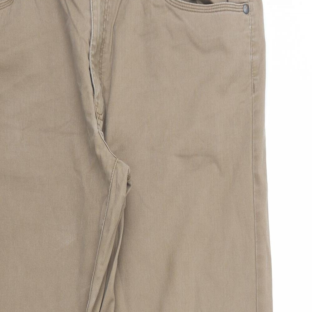 Dunnes Stores Mens Brown  Cotton Straight Jeans Size 40 in L31 in Regular Button