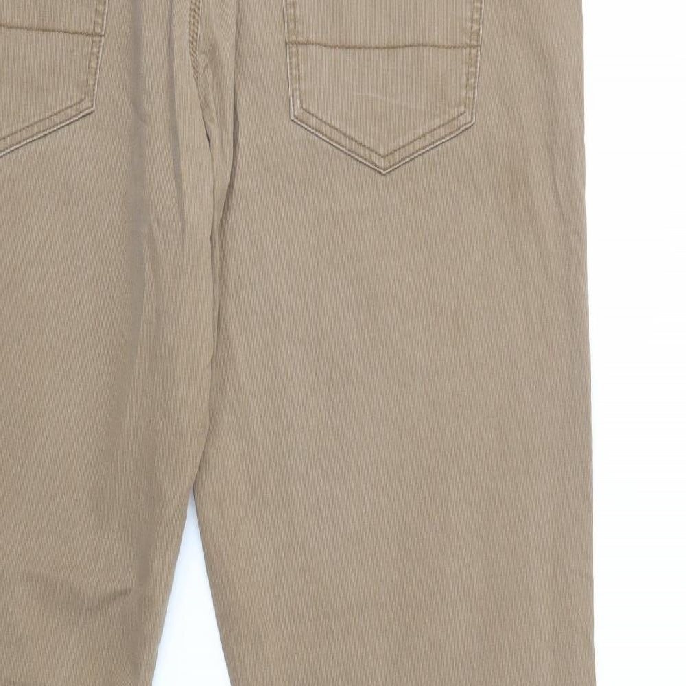 Dunnes Stores Mens Brown  Cotton Straight Jeans Size 40 in L31 in Regular Button