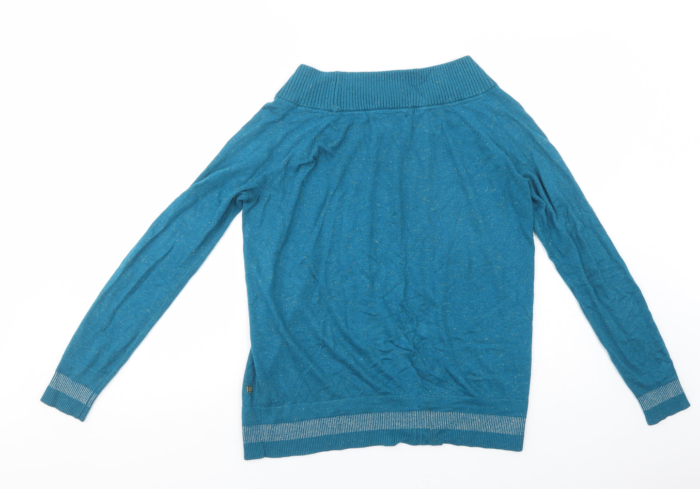BiBA Womens Green Boat Neck  Nylon Pullover Jumper Size 12