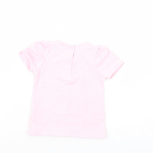 H&M Baby Pink  Cotton Basic T-Shirt Size 12-18 Months Crew Neck Snap