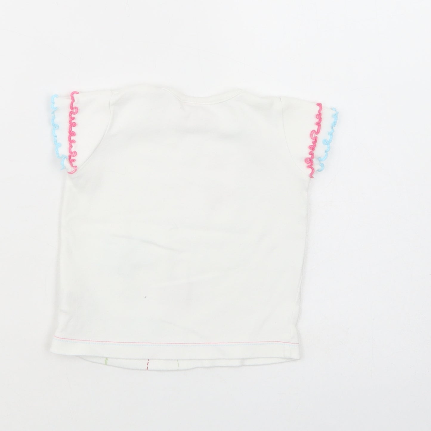 Cherokee Baby White Floral Cotton Basic T-Shirt Size 9-12 Months Crew Neck Pullover