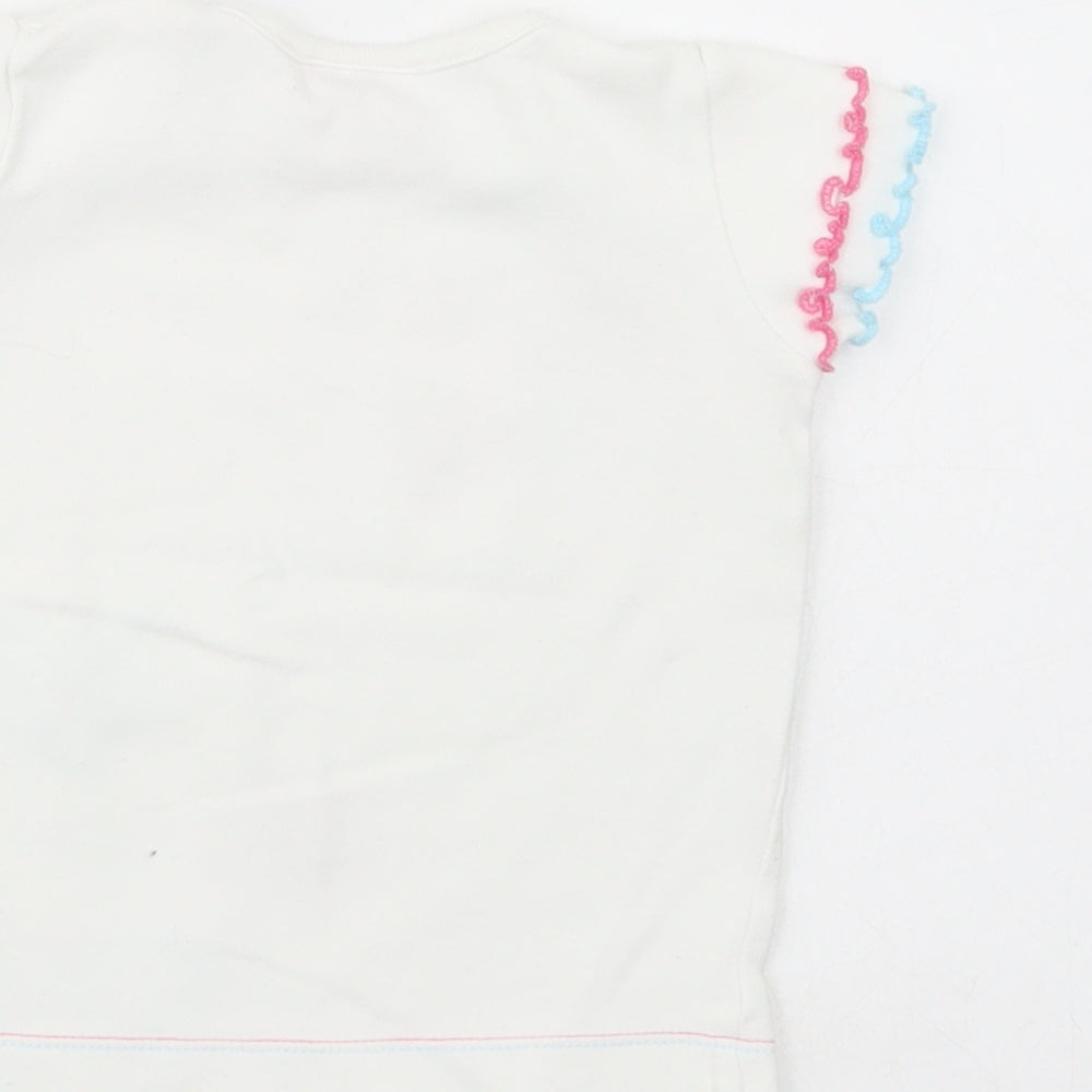 Cherokee Baby White Floral Cotton Basic T-Shirt Size 9-12 Months Crew Neck Pullover