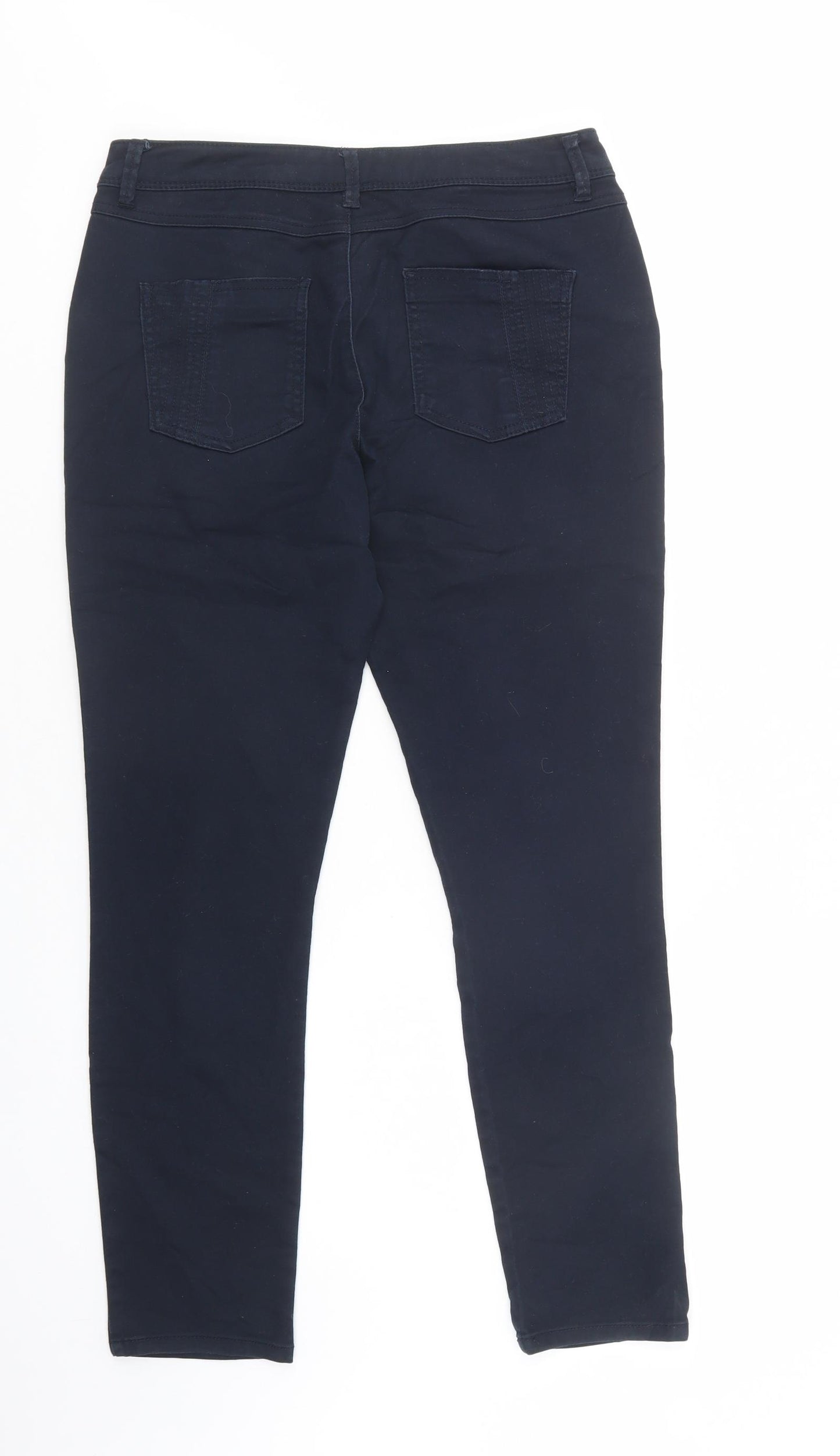 Wallois Womens Blue  Cotton Skinny Jeans Size 12 L29 in Regular Button