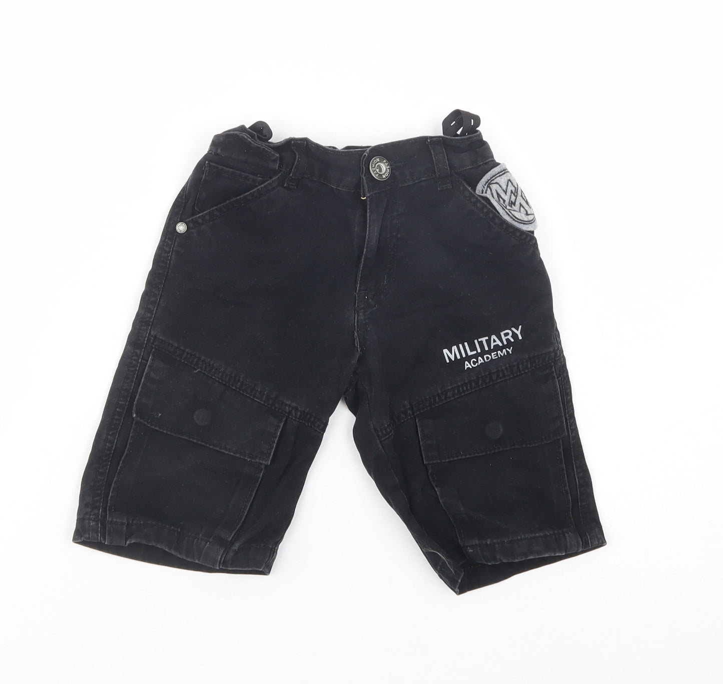 Max Boys Boys Black  Cotton Cargo Shorts Size 3-4 Years  Regular