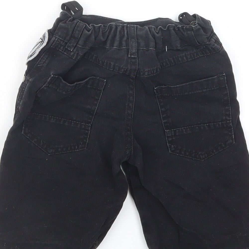 Max Boys Boys Black  Cotton Cargo Shorts Size 3-4 Years  Regular