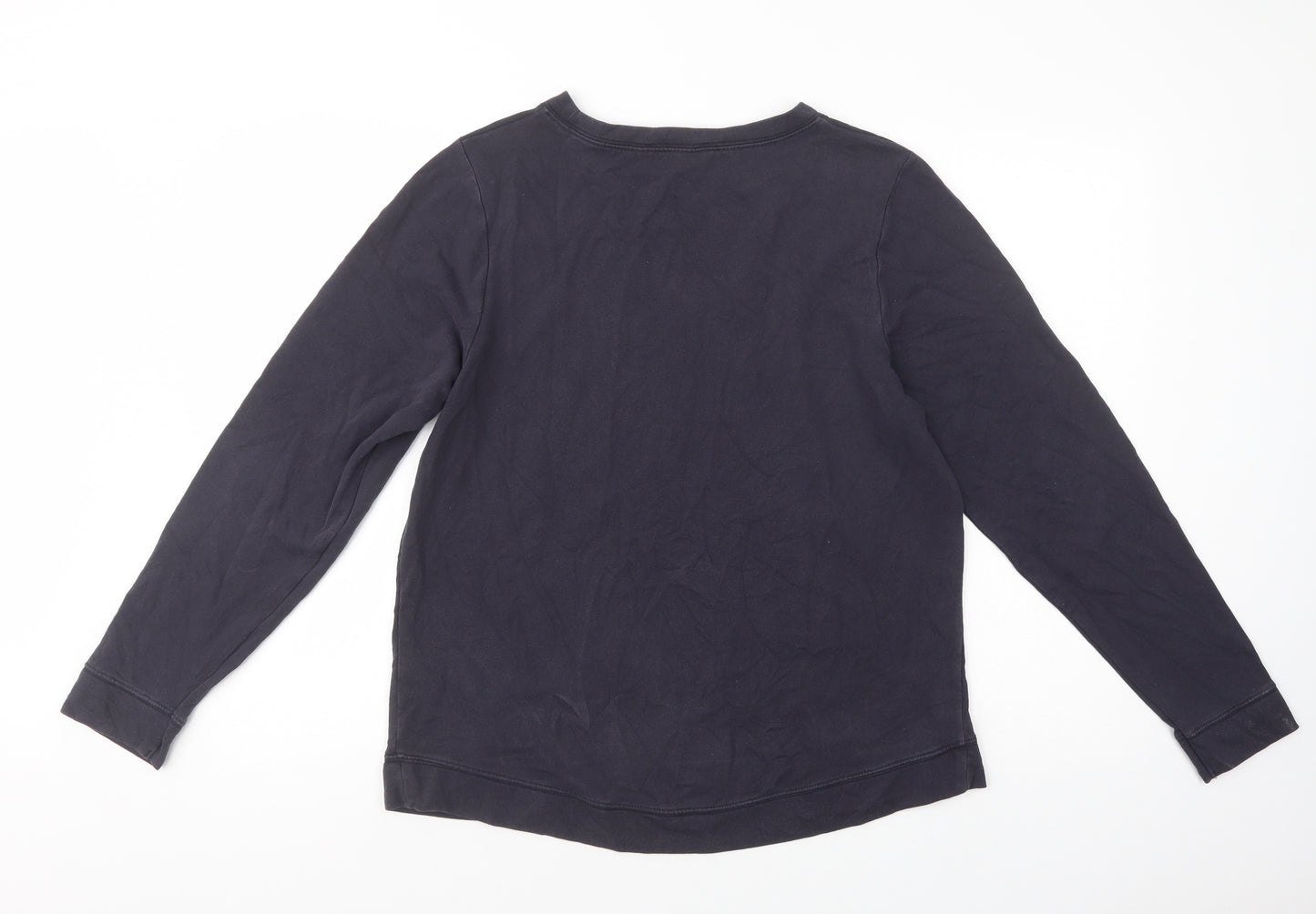 Oasis Womens Blue Floral Cotton Pullover Sweatshirt Size M  Pullover