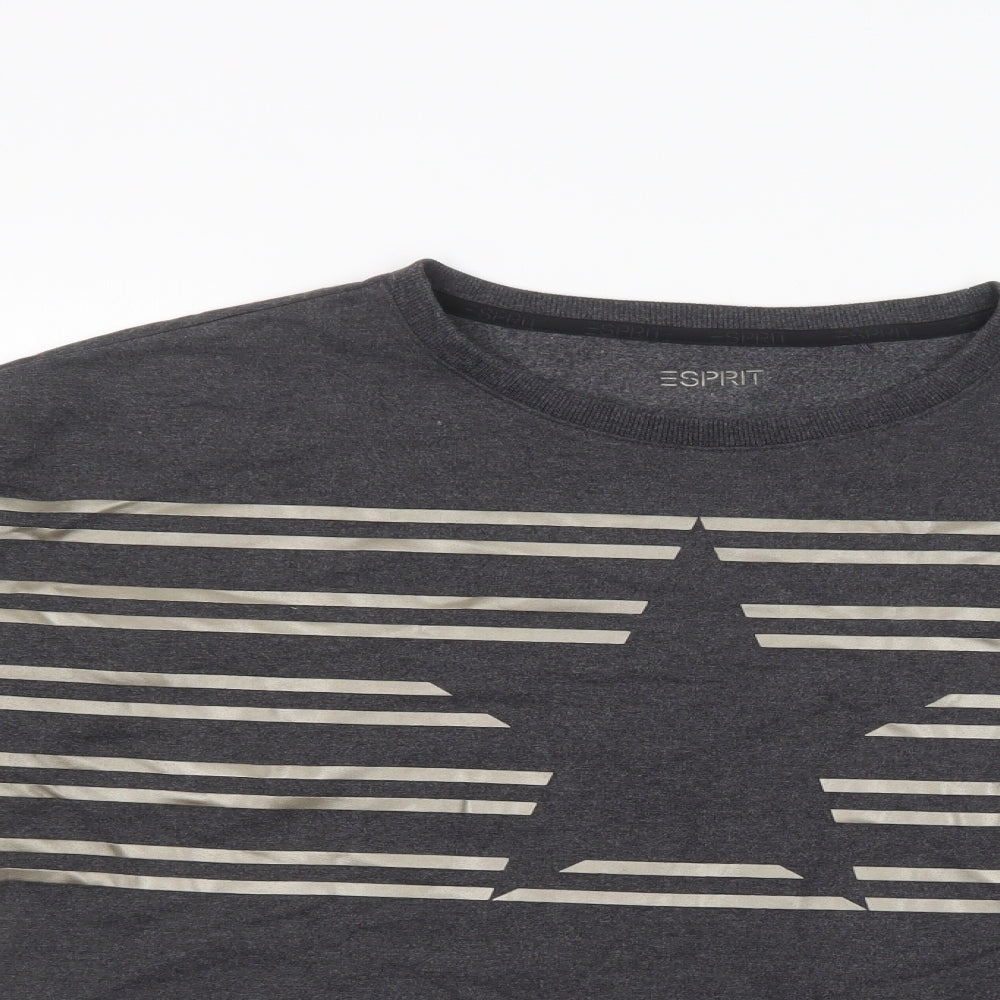 Esprit Womens Grey  Cotton Pullover Sweatshirt Size L  Pullover - Star