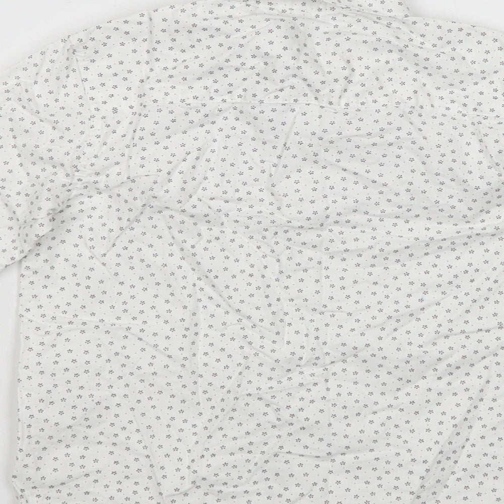 NEXT Boys White Floral Cotton Basic Button-Up Size 4-5 Years Collared Button