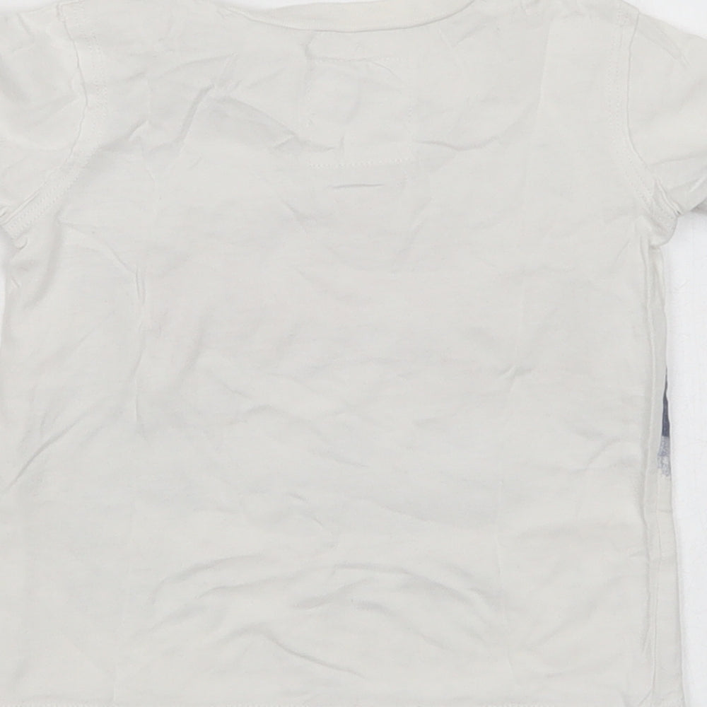 GUESS Baby White  Cotton Pullover T-Shirt Size 12 Months Crew Neck Pullover