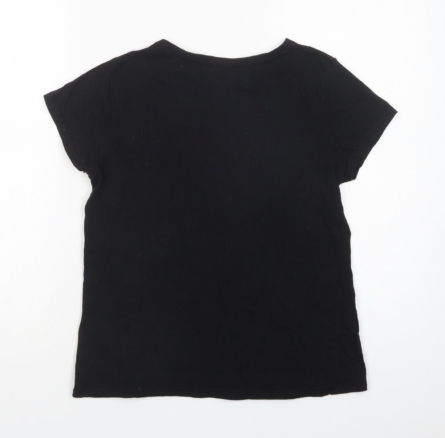 Primark Womens Black  Cotton Basic T-Shirt Size 12 Crew Neck - Harry Potter