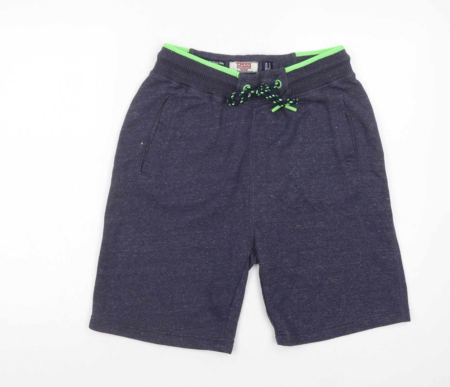 D555 Mens Blue  Cotton Sweat Shorts Size M L9 in Regular Drawstring
