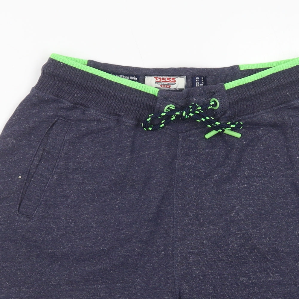 D555 Mens Blue  Cotton Sweat Shorts Size M L9 in Regular Drawstring